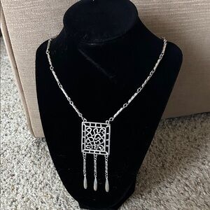 Vintage silver toned Monet statement necklace